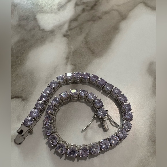 Elegant Silver Tennis Bracelet - Picture 9 of 17